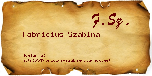 Fabricius Szabina névjegykártya